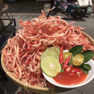 Mực sợi hấp nước dừa