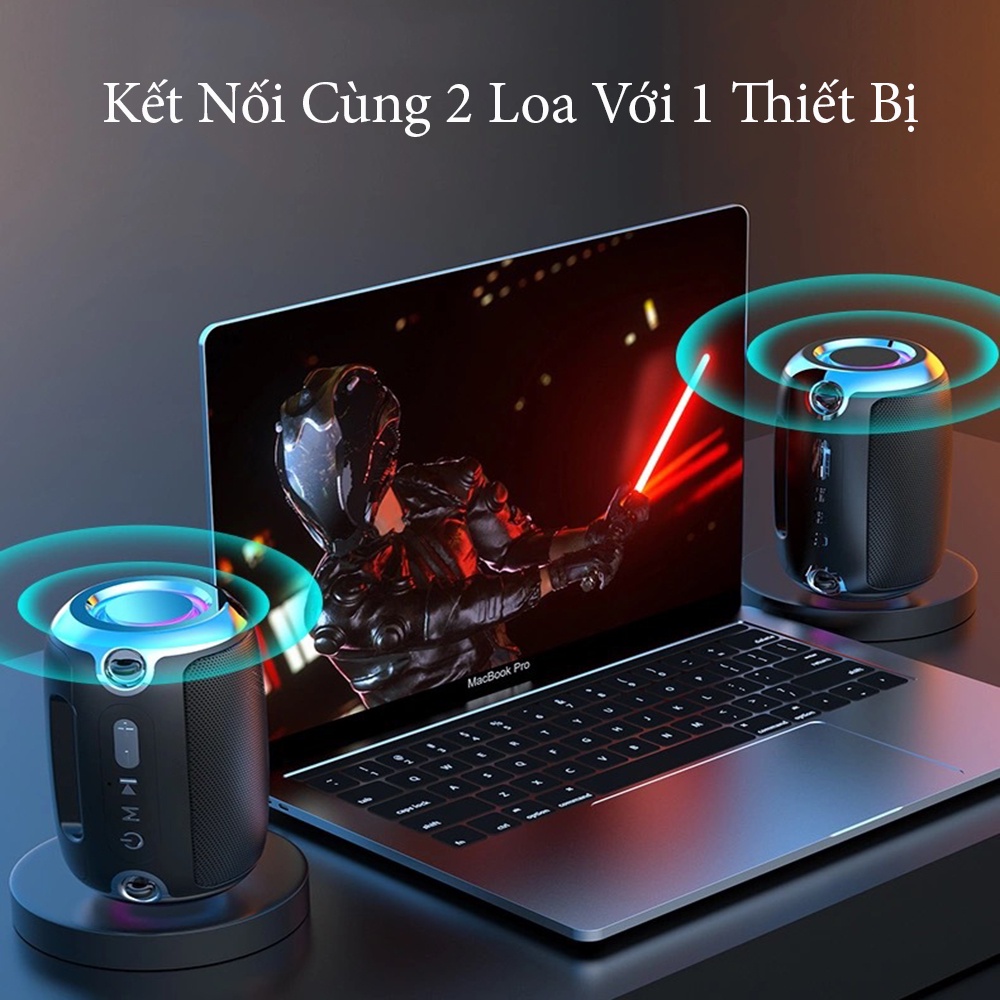 Loa Bluetooth Bass Mạnh S1 đa sắc RGB, Loa Di Động Nhỏ Gọn Bass Siêu To, Âm Thanh 9D, Pin Siêu Trâu, Có Dây Đeo Tiện Lợi