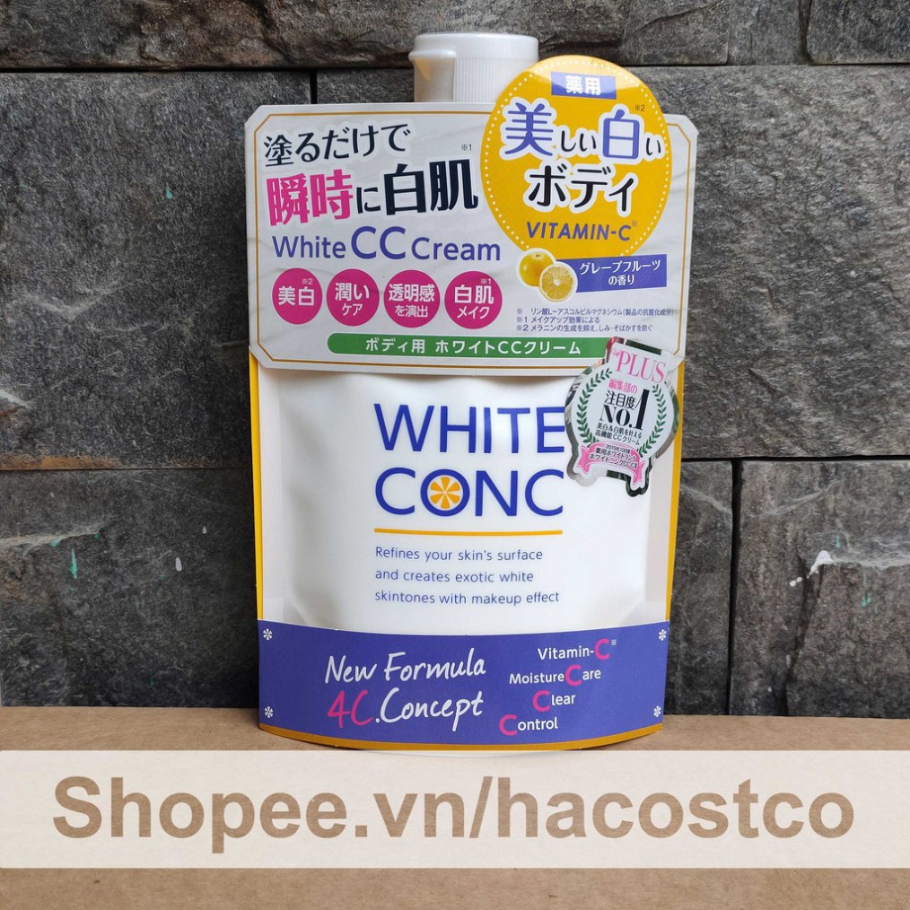 BGF Sữa dưỡng thể trắng da White Conc Body White CC Cream Nhật Bản 200g 21 AO11