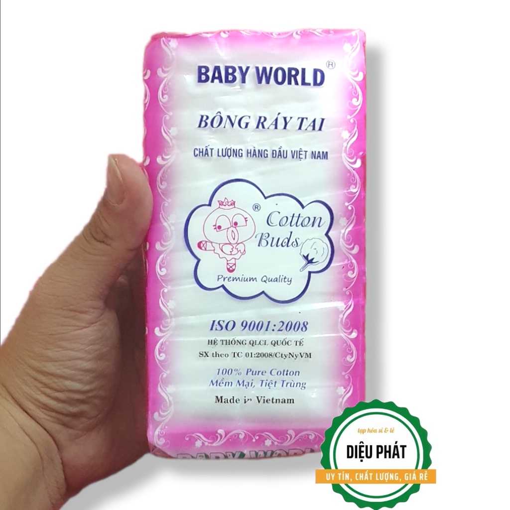 ⚡️  Tăm Bông, Bông Ráy Tai Baby World Người Lớn Que Nhựa Túi Zipper