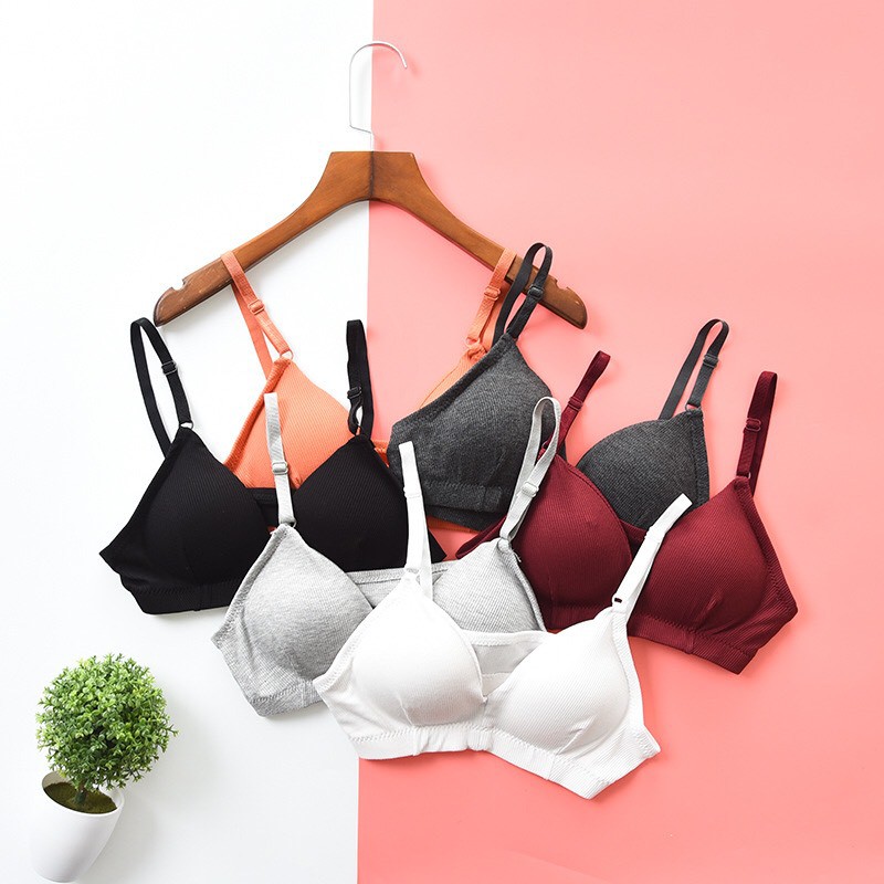 Áo Bra Vải Cotton Mềm Mịn Form Gom Ngực Dành Cho Ngực Bé Cực Chuẩn