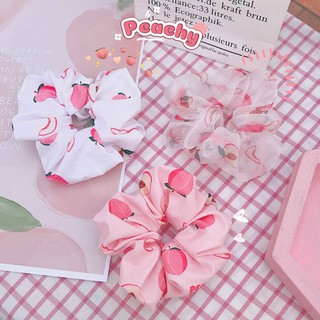 Cột Tóc Vải Scrunchies - Dây Buộc Tóc Scrunchies ( Trái Đào )