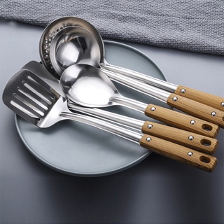 Muôi Múc Canh Inox Cán Gỗ Muỗng Múc Canh Inox An Toàn Bền Đẹp Vá Múc Canh inox giadungcici