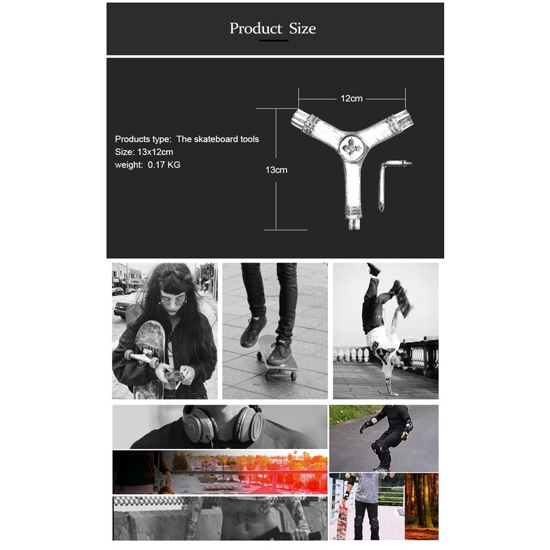 Dụng Cụ Sửa Chữa Ván Trượt Hình Chữ Y Đa Năng 160g M5 M8 m10wrench