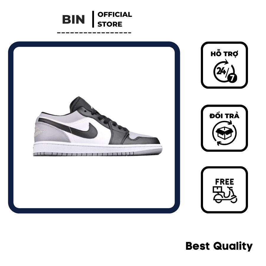 Giày Sneaker J.O.R.D.A.N 1 Trắng Xám Thấp Cổ (FULL BOX BILL) | BigBuy360 - bigbuy360.vn