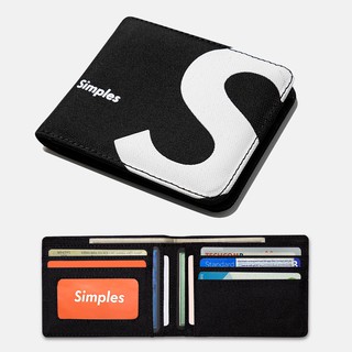 Ví Vải Simples Cross Wallet Unisex ( Đựng 6 - 10 Thẻ , Vải Polyester Canvas Chống Nước) - Màu Đen