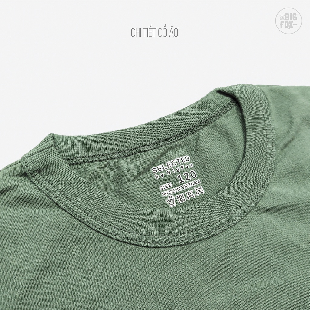 Áo phông trơn cho bé trai BIGFOX - MISS MEOW chất liệu cotton màu đỏ trắng vàng xanh ghi size trẻ em 3,4,5,6,7,8 tuổi