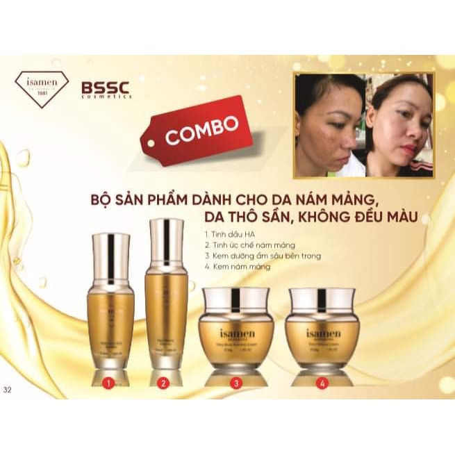 Kem ức chế nám mảng ISAMEN sáng da, căng mướt da