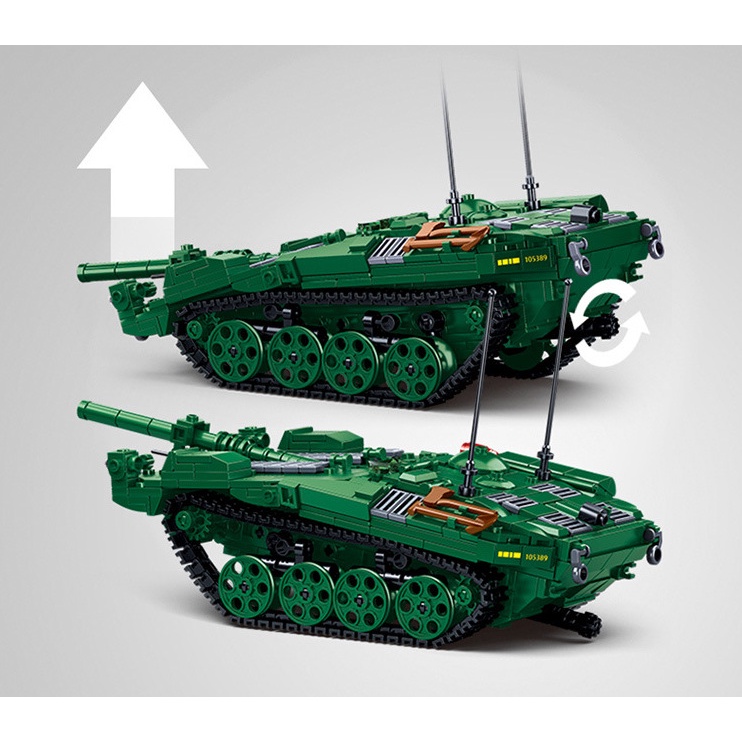 Bộ 692 Mô Hình Xe Tăng MOC WW2 STRV-103 Cho Bé