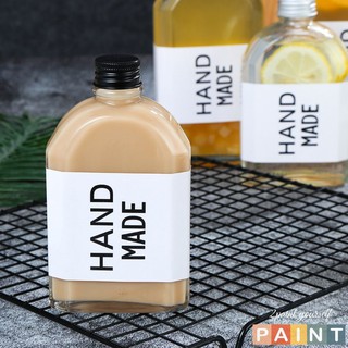 Chai thủy tinh đựng nước ép vuông dẹt phong cách hiện đại decor
