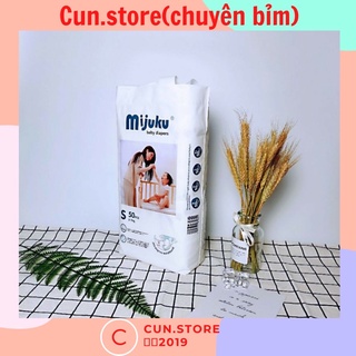 Tã dán, bỉm dán Mujuku size S(4-8kg) bịch 50 miếng
