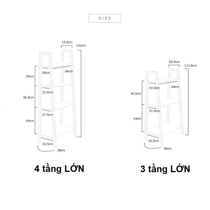 Kệ Sách Chữ A - 4 Tầng - Gỗ Thông Nhập Khẩu