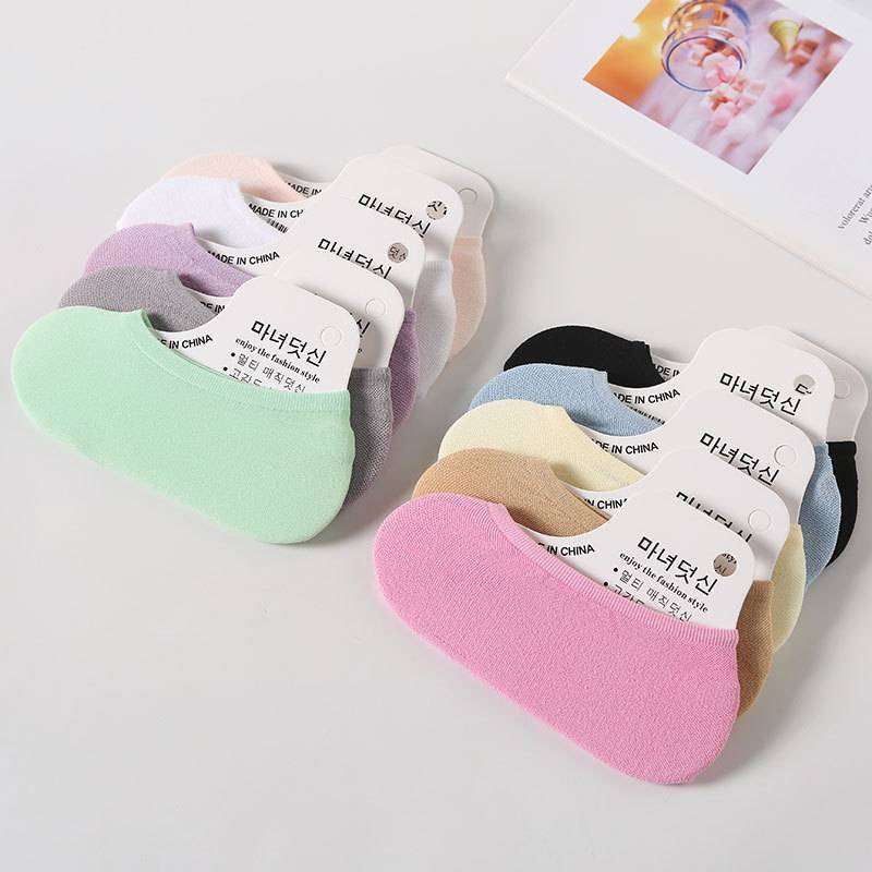 [See description before you buy] girls socks ultra-thin boat socks candy-colored female socks velvet invisible stockings silicone socks for women