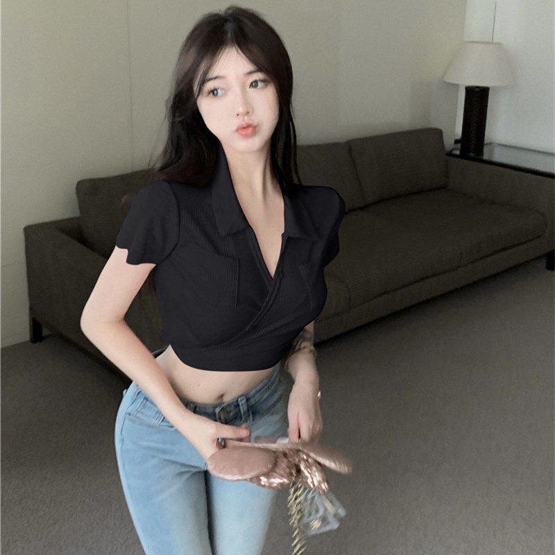 Áo Thun Có Cổ Buộc Dây Sau Lưng Thời Trang Dành Cho Nữ