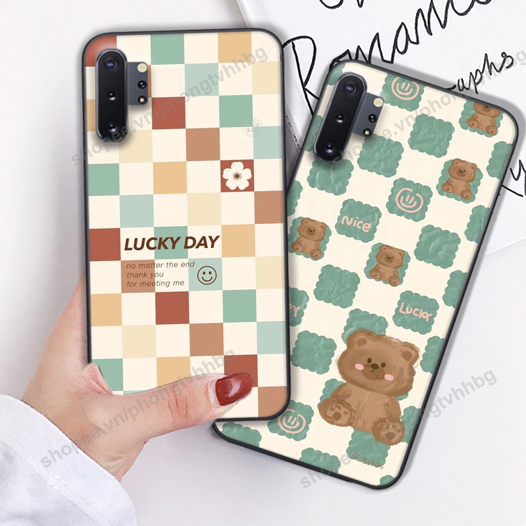 Ốp lưng Samsung Note 10 / Note 10 Plus / Note 10+ in mẫu gấu bo viền , smile mặt cười cực cute đẹp