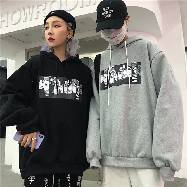 Áo hoodie unisex form rộng narutô có bigsize vải nỉ bông ngoại cao cấp