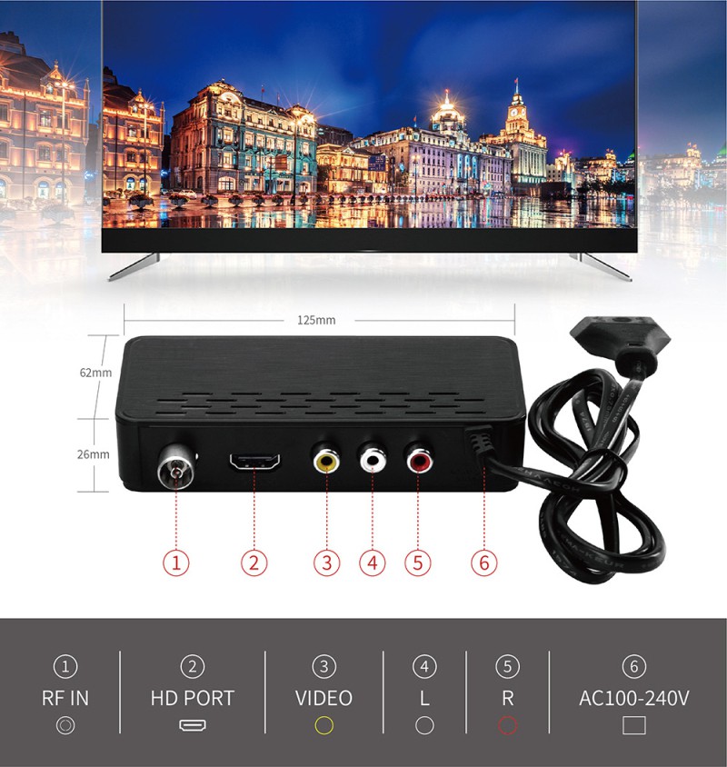 Bộ Thu Tín Hiệu Vệ Tinh Dvb-T2 Hd 1080p Dvb C T2 Dvb Usb Kèm Phụ Kiện