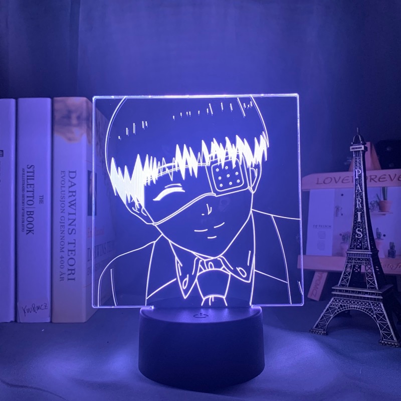 Đèn Ngủ 3d Hình Nhân Vật Ken Kaneki Trong Tokyo Ghoul Trang Trí Phòng Ngủ / Sinh Nhật