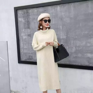 Váy len suông thụng
