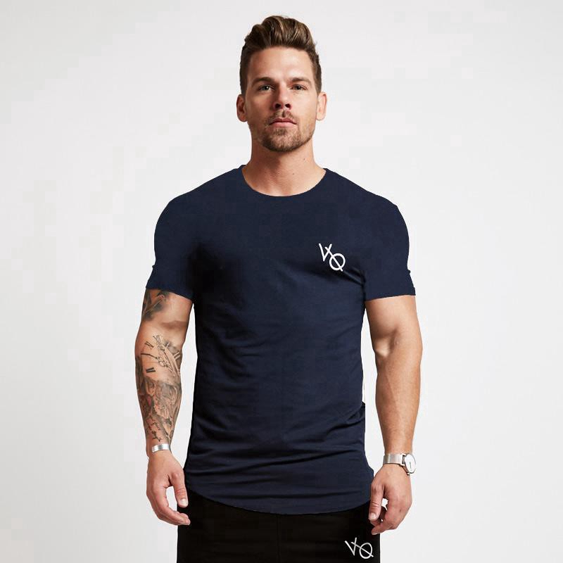 VQ Men's Cotton Shirt Sports Breathable Short-sleeved T-shirt Fashion Casual Top