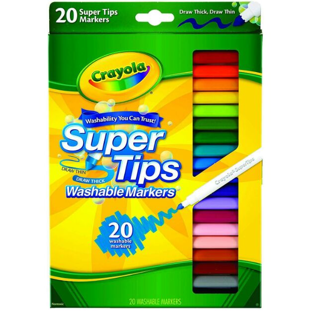 BÚT LÔNG TÔ MÀU NÉT MẢNH &amp; DÀY CRAYOLA 20 CÂY