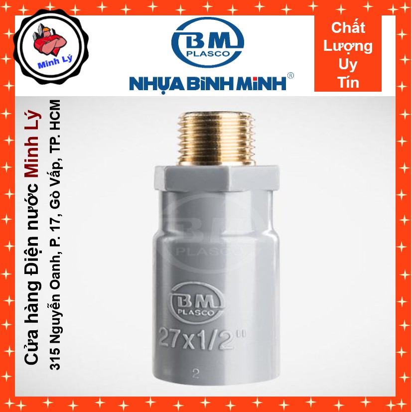 Nối Ren Ngoài Thau Nhựa PVC-U Bình Minh (21 - 27 mm) [Chính Hãng]