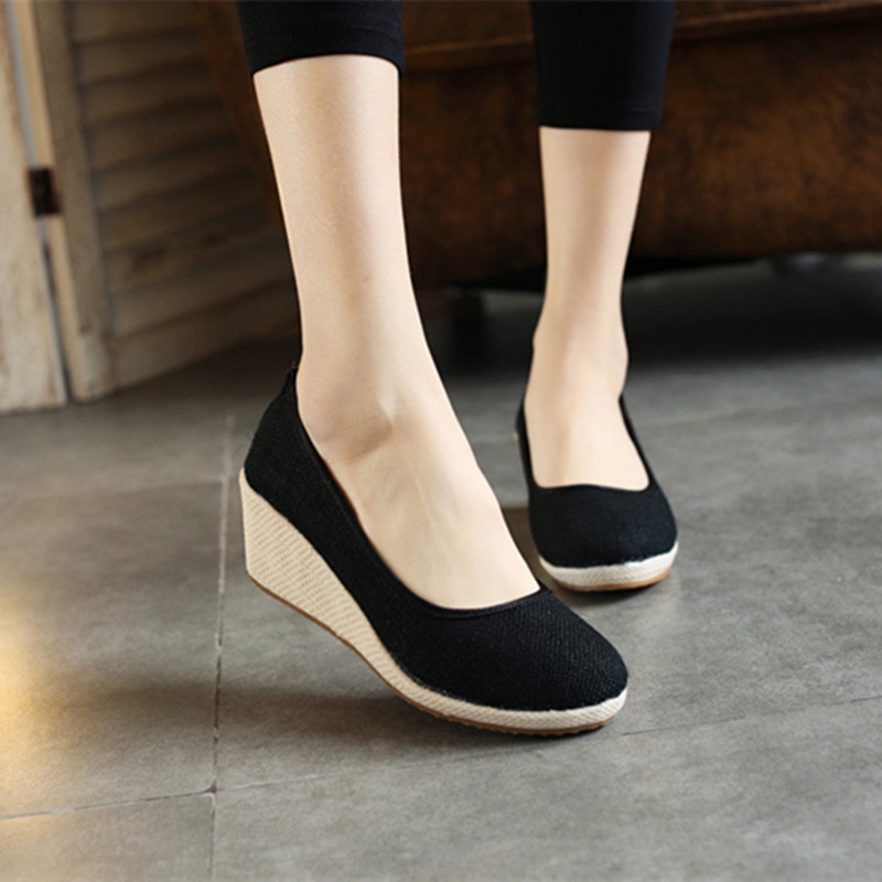 Tikp Giày Búp Bê Vải Lanh Thêu Họa Tiết Xinh Xắn Có 2 Màu Size 34-40 MS0827 Dành Cho Nữ