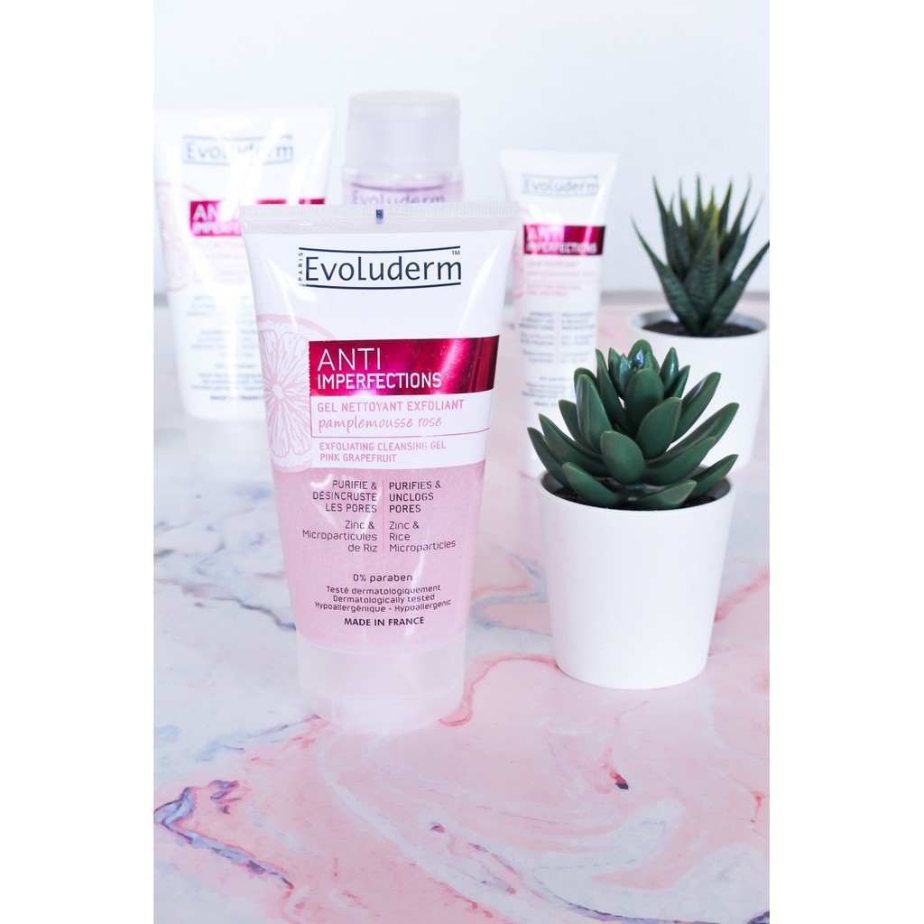 Gel Rửa Mặt, Tẩy Da Chết Evoluderm Anti-Imperfections Dành Cho Da Dầu, Mụn 150ml
