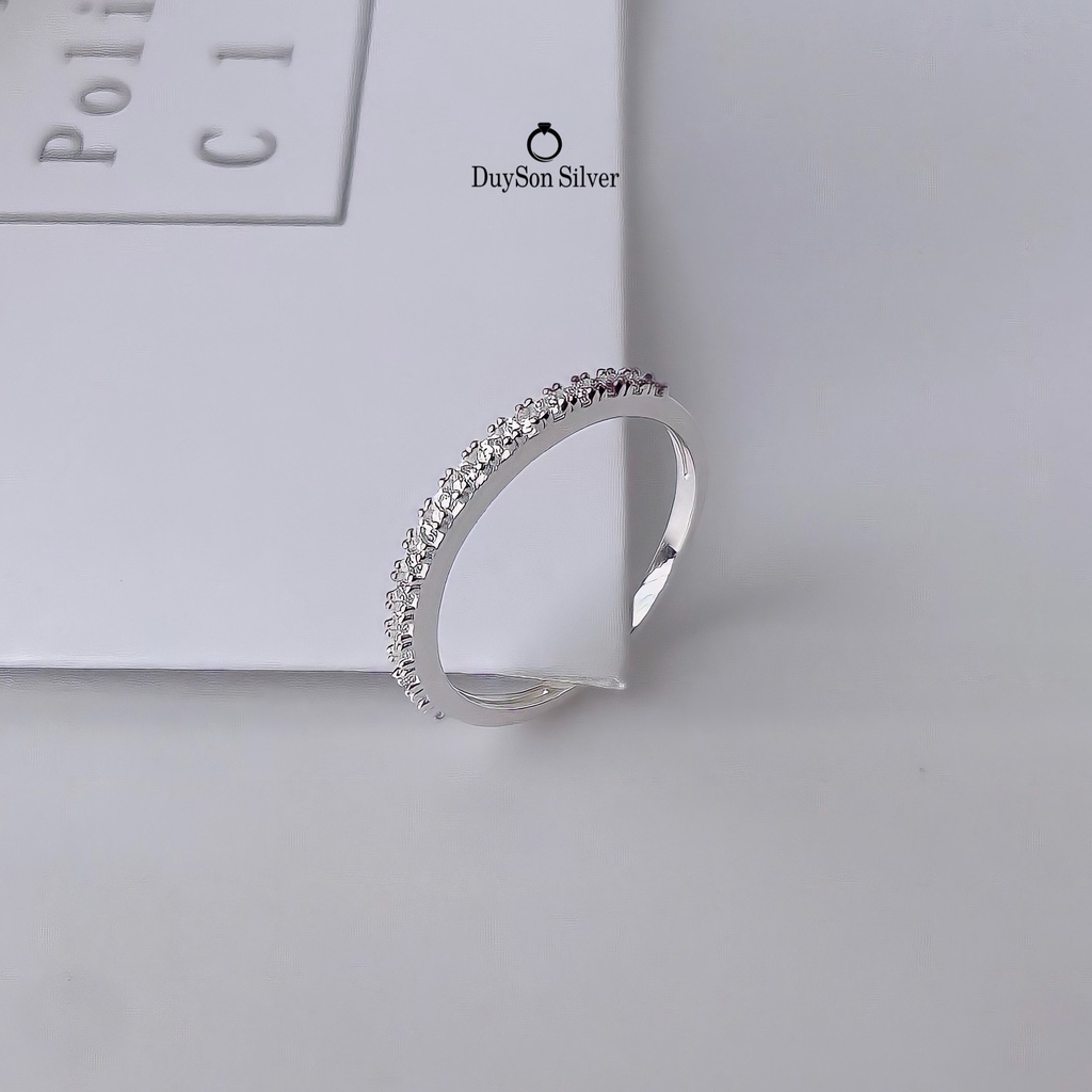 Nhẫn bạc 925 nữ đính đá đẹp đơn giản cá tính DUYSON SILVER [NKX2]