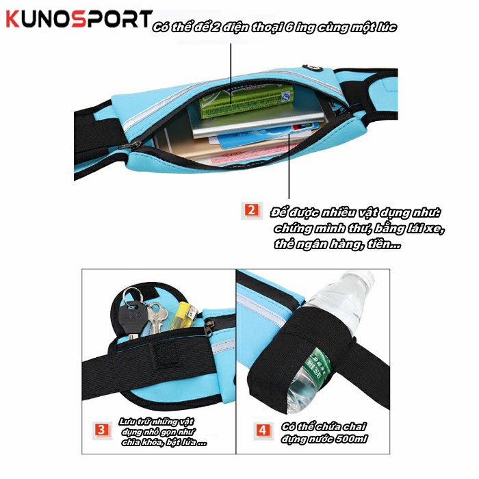 Đai Đeo Bụng Chạy Bộ Co Dãn 4 Chiều Kunosport