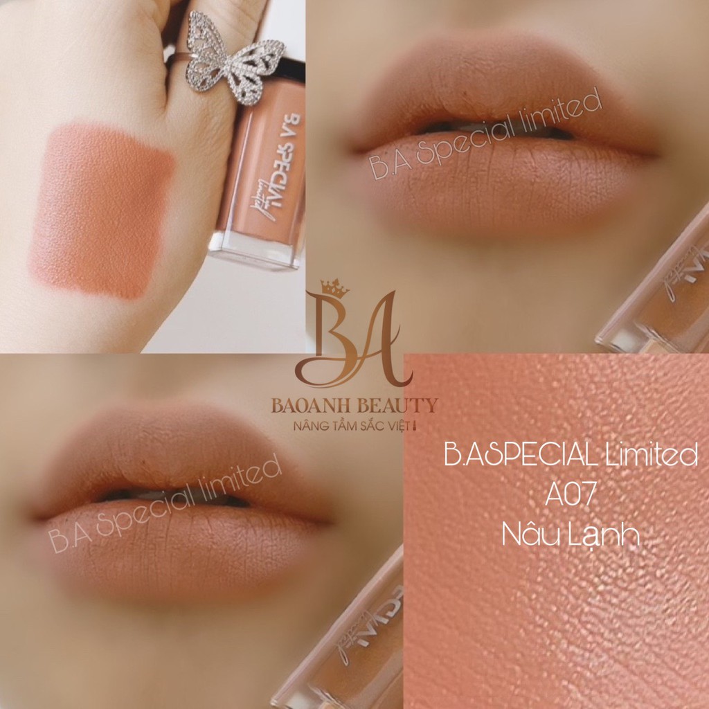[A07 Nâu Lạnh] Son B.A Special Limited – Son Hữu Cơ Không Chì Siêu Lì – Màu Son Tont Tây Sang Chảnh