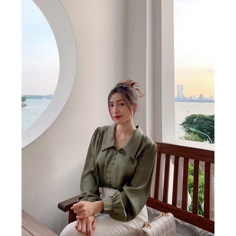 [Mã SKAMFSW175 giảm 10K đơn 50K] đơn 99K] ZIEL Sơ mi lụa tay bồng | Cloudy Shirt [SHIP HOẢ TỐC] | BigBuy360 - bigbuy360.vn