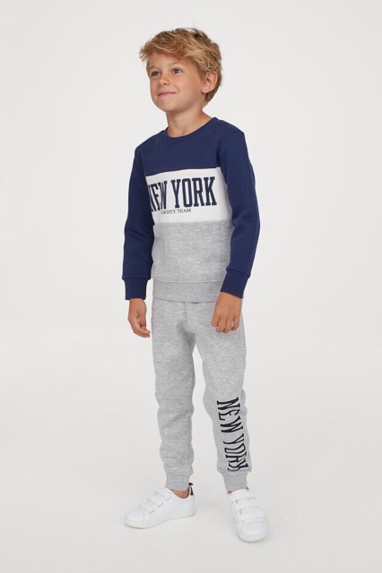 Bộ bé trai H&M nỉ da cá bé trai