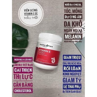 Healthy Care vitamin E [Úc] – hộp 200 viên 500IU- viên uống đẹp da, hỗ trợ sức khỏe tim mạch