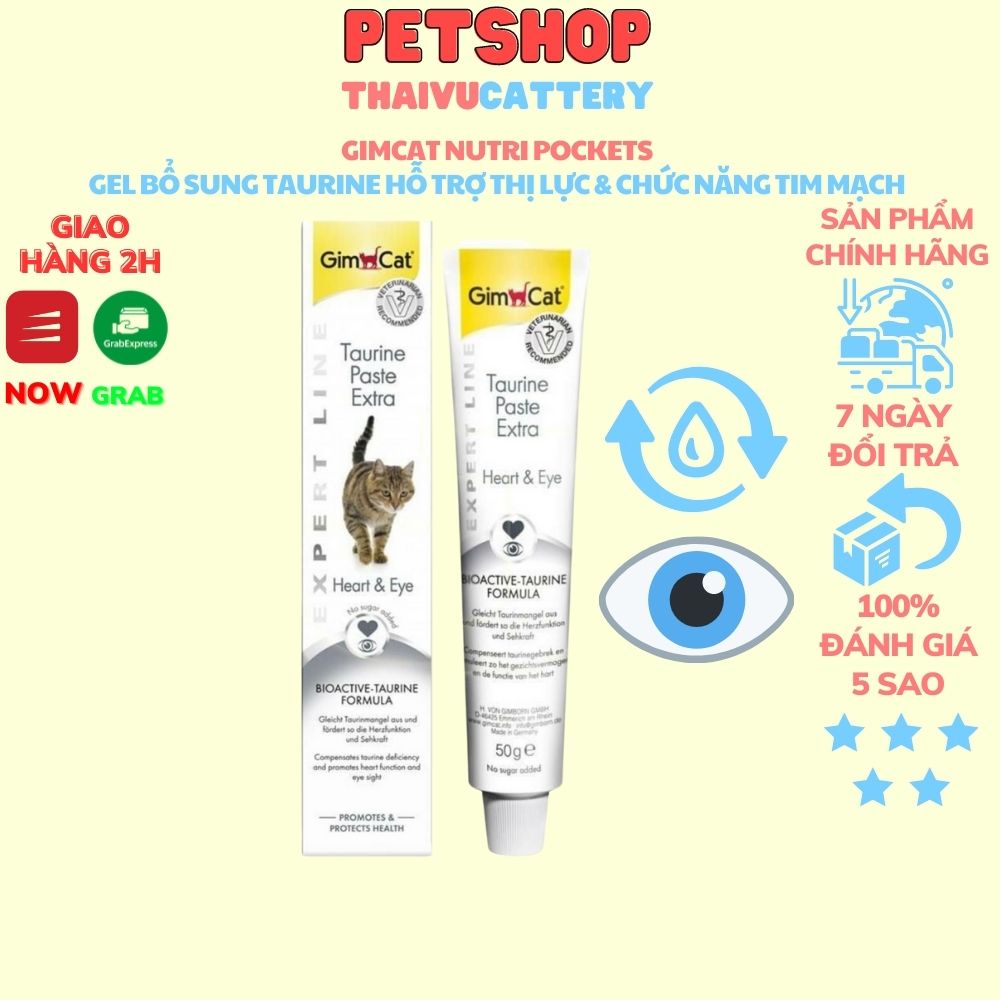 GimCat Nutri Pockets - Gel bổ sung Taurine hỗ trợ thị lực &amp; chức năng tim mạch