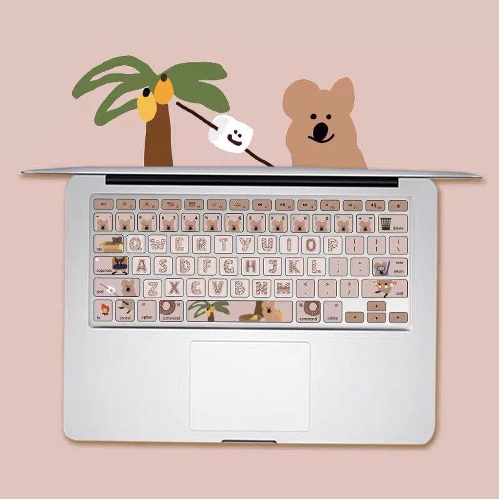Combo ốp và phủ phím Macbook họa tiết gấu | BigBuy360 - bigbuy360.vn