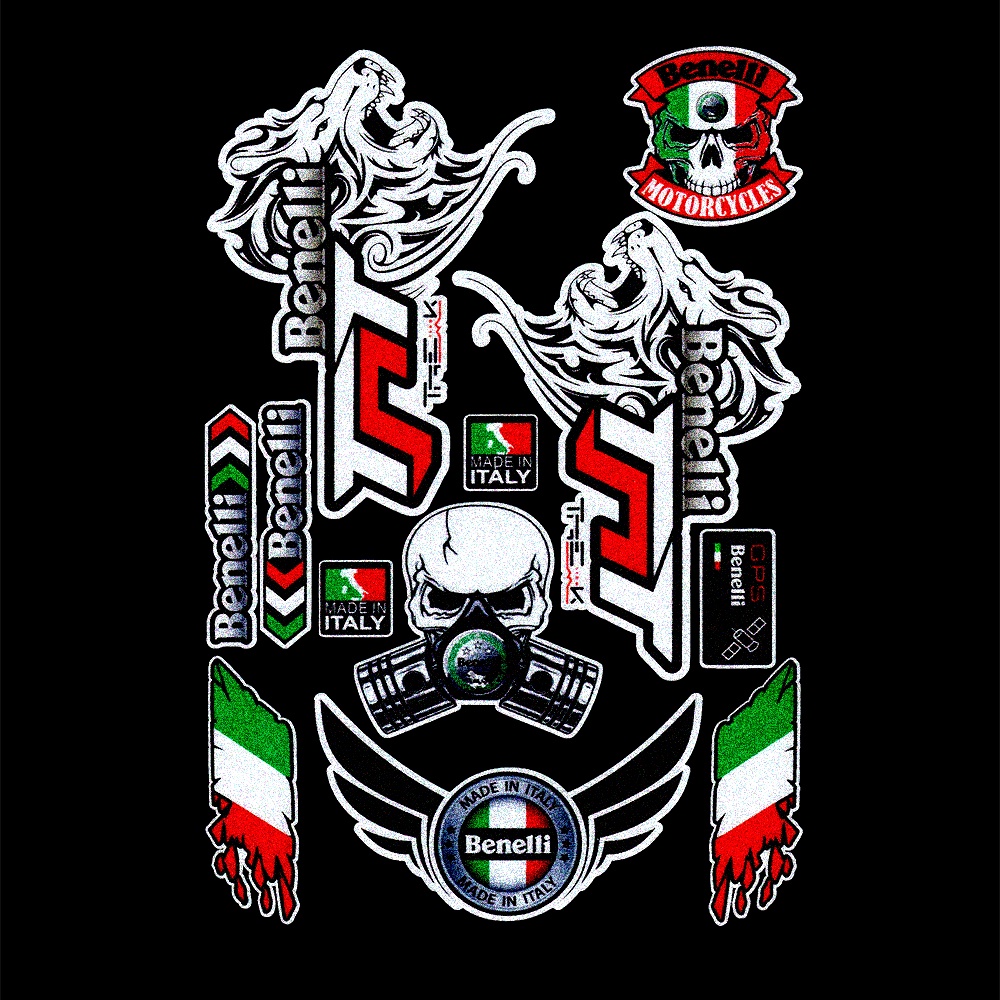 Bộ nhãn dán trang trí xe máy Benelli 600 300 250 302 bằng da nylon phản quang 3D