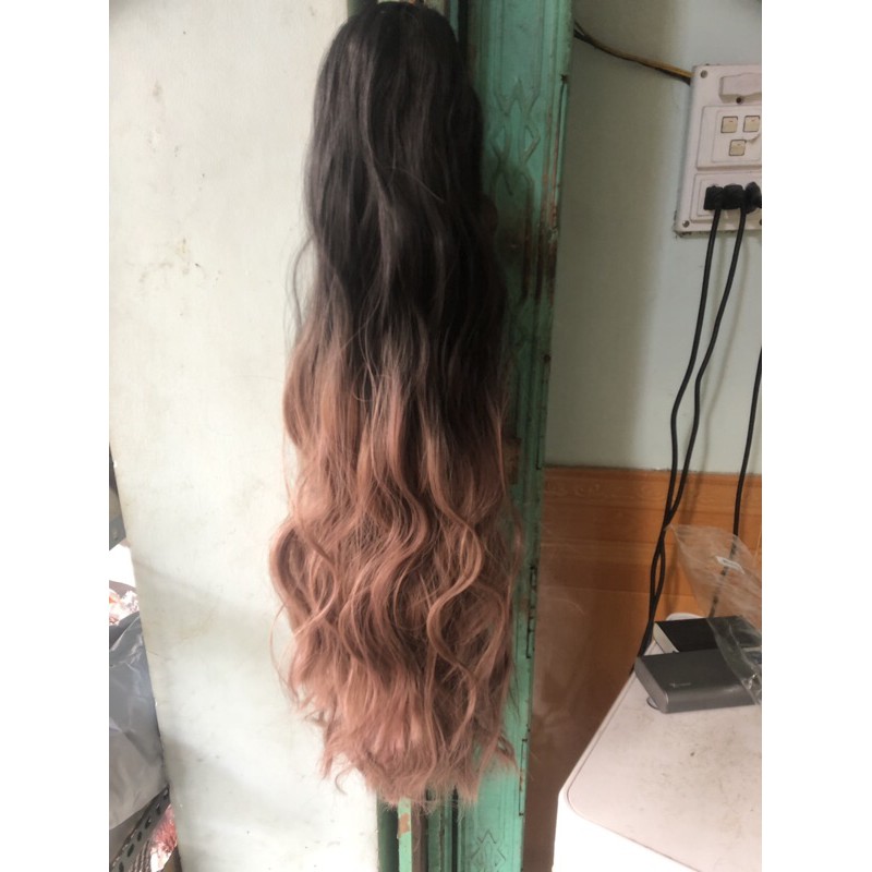 tóc giả ngoặm xù omber hồng❤️🥰freeship