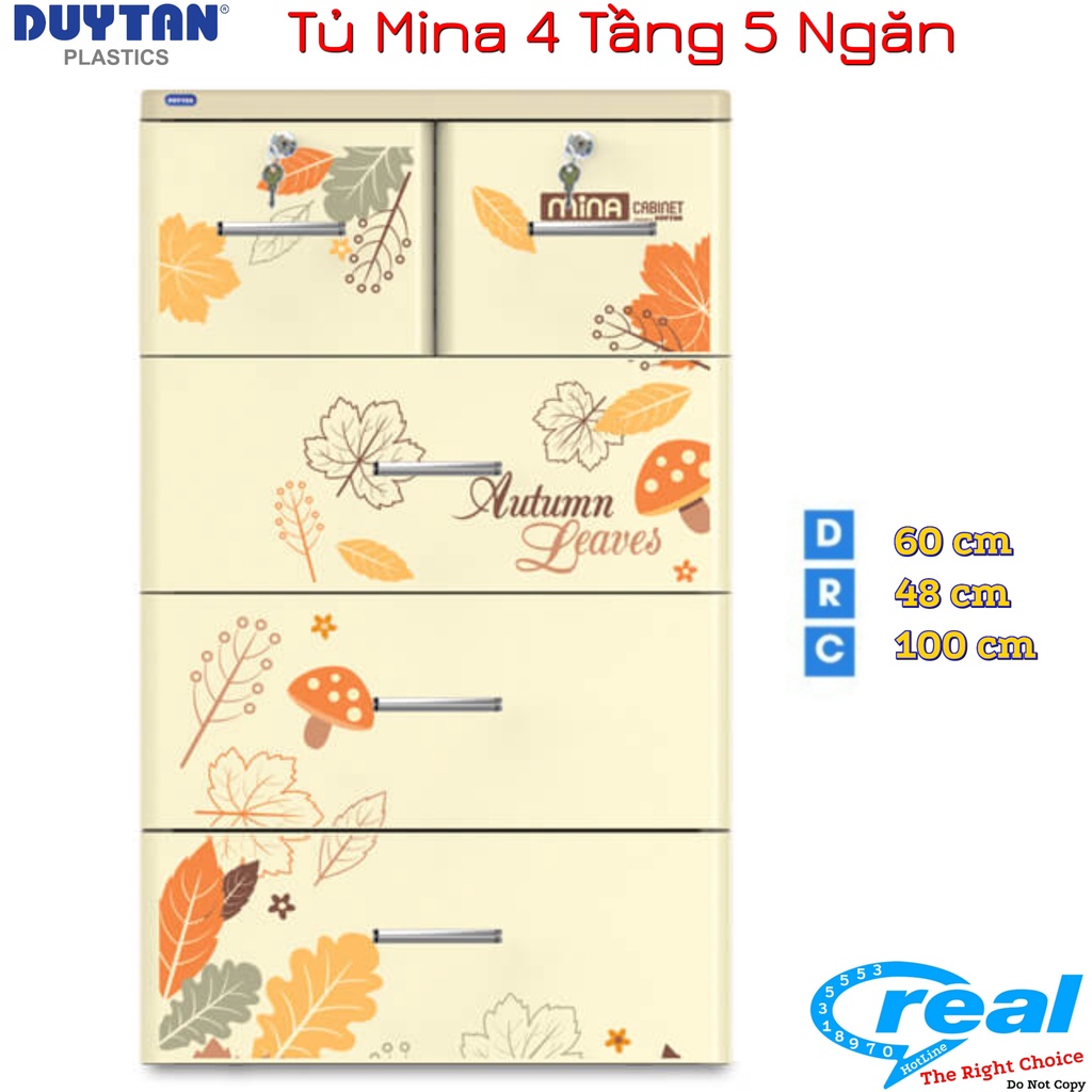 Tủ Nhựa Duy Tân MINA 4 Tầng-5 Ngăn - Màu Dương Gấu