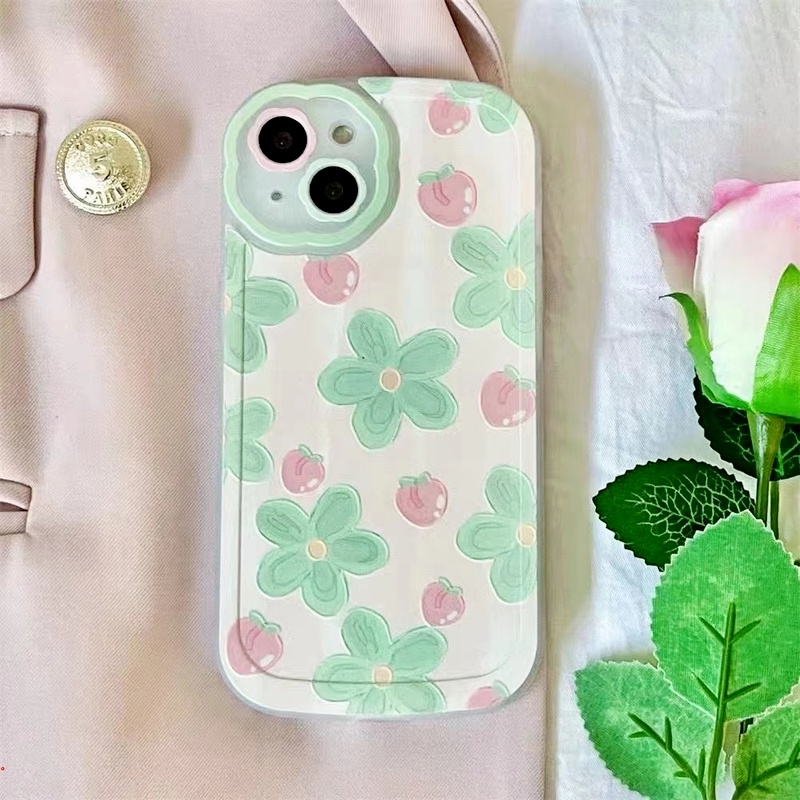 Ốp Điện Thoại Mềm Trong Suốt Chống Sốc In Họa Tiết Hoa Đào Dễ Thương Cho IPhone 11 12 13 Pro Max 7 8 Plus X XS Max XR