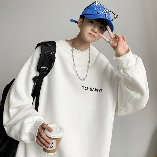 Áo sweater màu áo sweater trơn  in họa tiết áo sweater form rộng thời trang áo nỉ sweater nữ Hàn Quốc trẻ trung áo len nam nữ