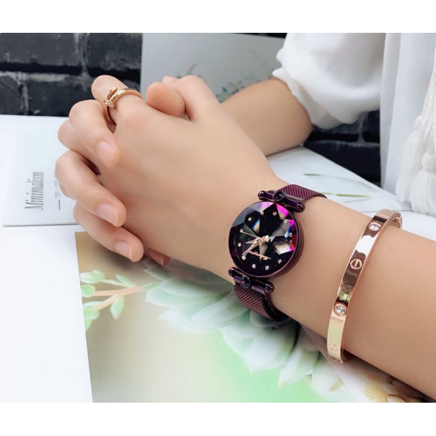 [ Big Sale Mua 1 Nhận 4] Đồng Hồ Nữ Khoá Nam Châm Cao Cấp Mobangtuo 2018 Chính Hãng Đính Đá Hai Bên Dây Sang Trảnh | BigBuy360 - bigbuy360.vn