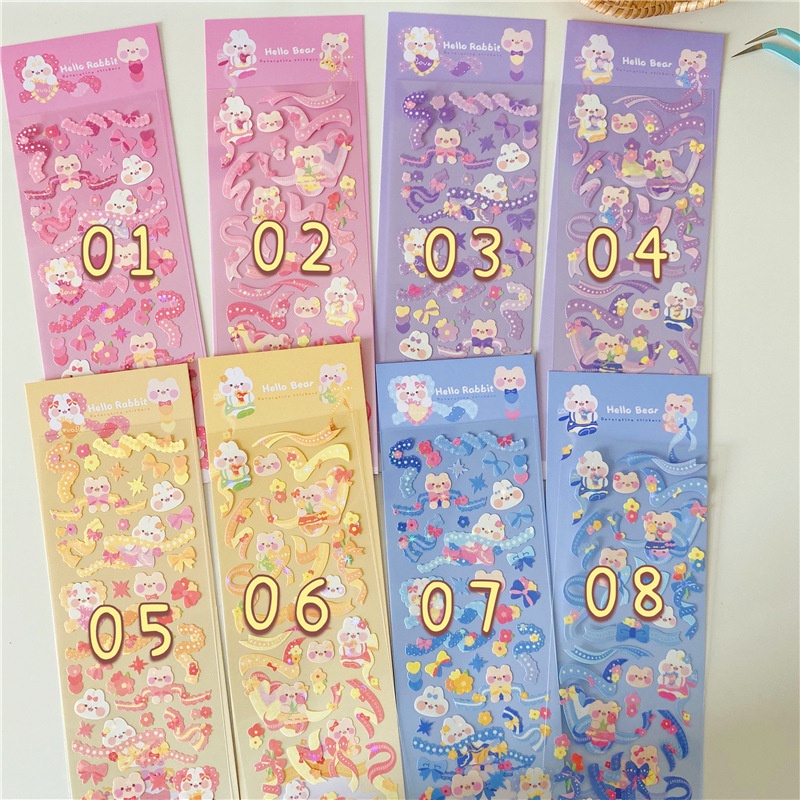 Sticker PET Hình Dán Trang Trí Toploader Bullet Journal Bộ Hello