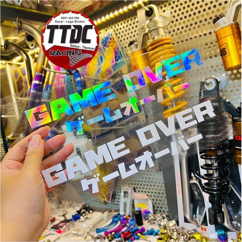 Tem Sticker Japan Game Over nổi trên mọi nền màu 🇯🇵