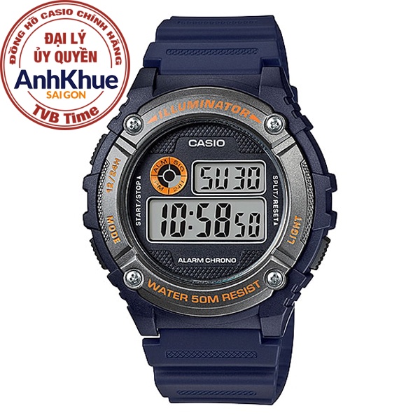 Đồng hồ nam dây nhựa Casio Standard chính hãng Anh Khuê W-216H-2BVDF (43mm)