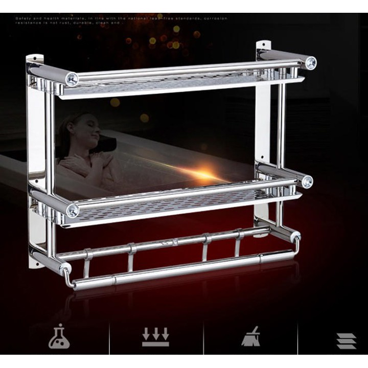 Kệ để đồ đa năng - kệ nhà tắm dài 40cm, 60m dán tường không cần khoan đục