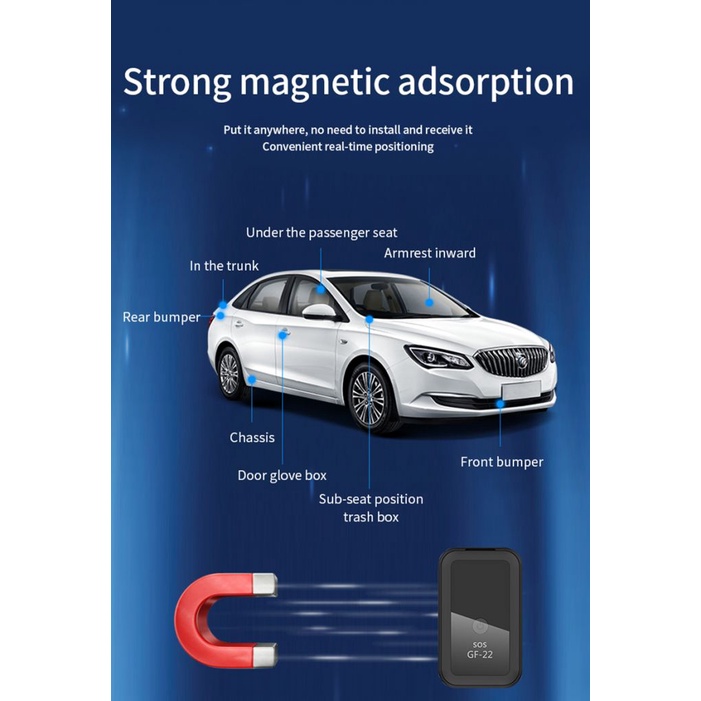 GF-22 Theo Dõi GPS Đa Chức Năng Theo Dõi Chống Mất Chống Trộm Định Vị GPS Định Vị Toàn Cầu