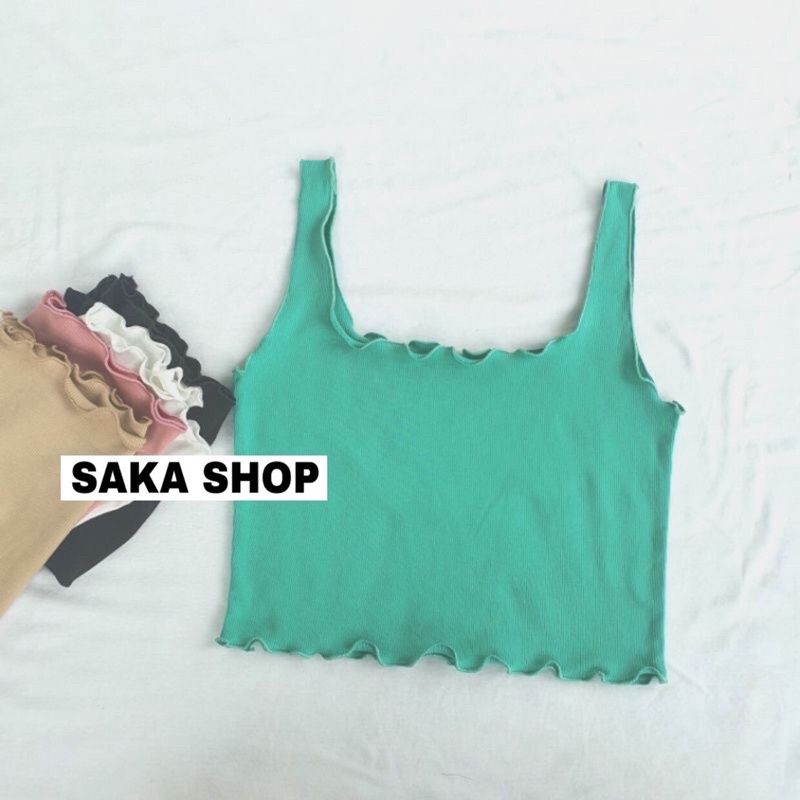 Áo croptop nữ 2 dây cuốn biên nẹp viền chỉ nhiều màu dễ thương