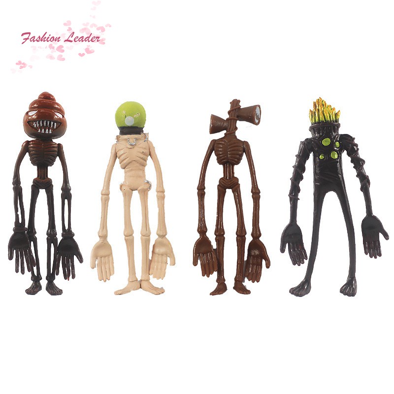 Set 8 mô hình quái vật đầu loa cảnh sát bằng nhựa trang trí bàn làm việc