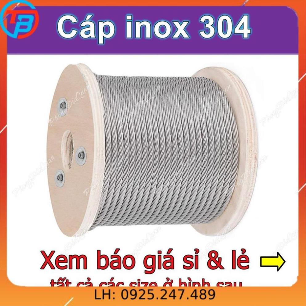 Cáp inox 304 (5 ly, 6 ly, 8 ly, 10 ly) - Cuộn 100 mét THAIBINHVINA